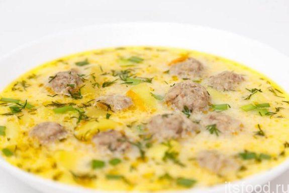 Сырный суп с фрикадельками - рецепт с фото