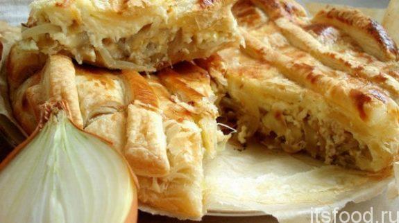 Французский луковый пирог из слоеного теста - классический рецепт