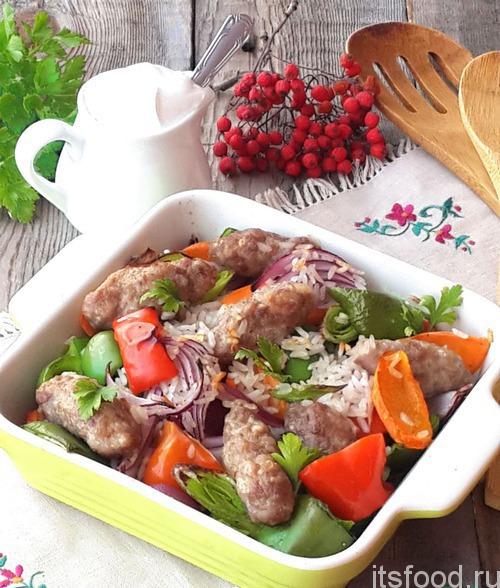 Овощное рагу с мясом и рисом - рецепт с фото