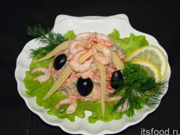 Салат из морепродуктов - очень вкусный рецепт с фото