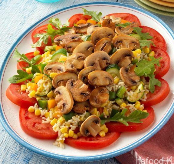 Салат с грибами и кукурузой - пошаговый рецепт
