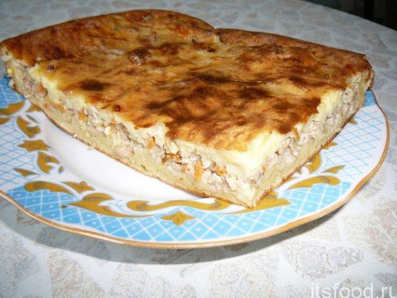 Заливной пирог с мясом в духовке - пошаговый рецепт с фото